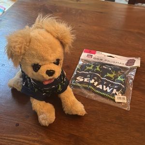 Two NFL Seahawks soft dog outfits- FOCO -TWO size small for the price of one!